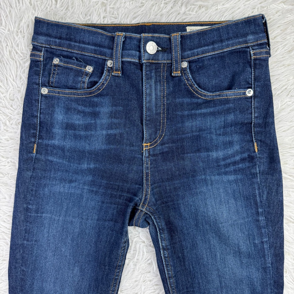 Rag & Bone Pants Womens 24 Blue 10 Inch Ankle Skinny 5 Pocket Casual Denim Jeans - Picture 2 of 13